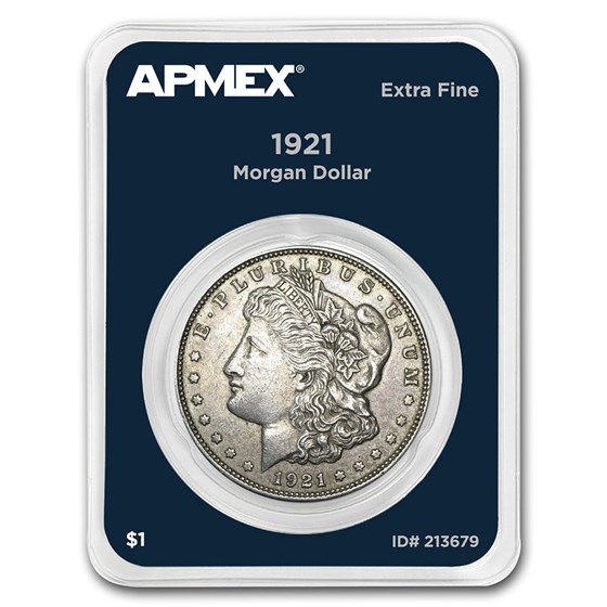 1921 Morgan Silver Dollar APMEX Card VG-XF 1921 Morgan Silver Dollar APMEX Card VG-XF