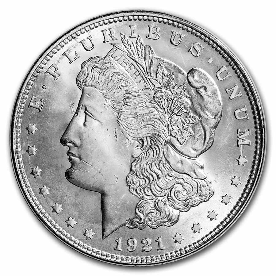 1921 Morgan Silver Dollar BU (Cleaned)