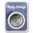 1921 Morgan Silver Dollar BU- w/Happy Holidays Card
