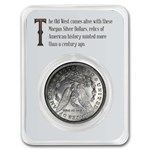 1921 Morgan Silver Dollar BU - w/Long Horn Card