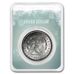1921 Morgan Silver Dollar BU - w/Snowy Birds Card