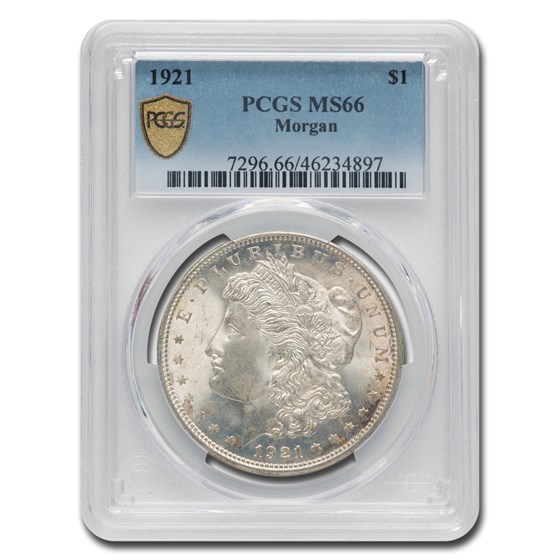 1921 Morgan Silver Dollar Mint State-66 PCGS 1921 Morgan Silver Dollar Mint State-66 PCGS