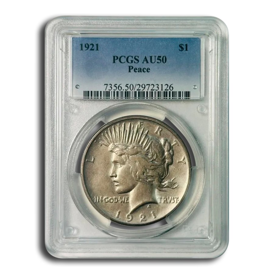 1921 Peace Dollar AU-50 PCGS