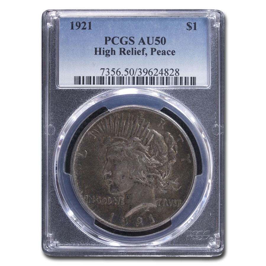 1921 Peace Dollar AU-50 PCGS