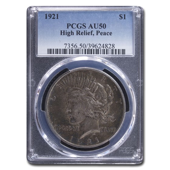 1921 Peace Dollar AU-50 PCGS 1921 Peace Dollar AU-50 PCGS