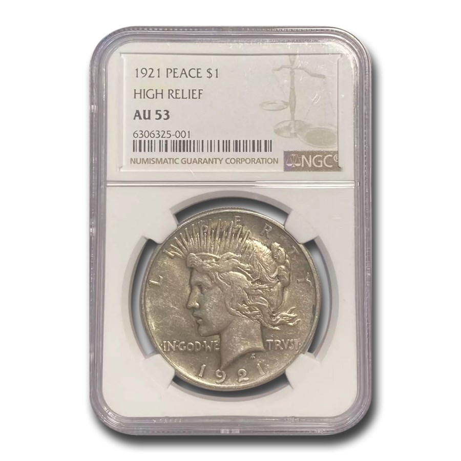 1921 Peace Dollar AU-53 NGC