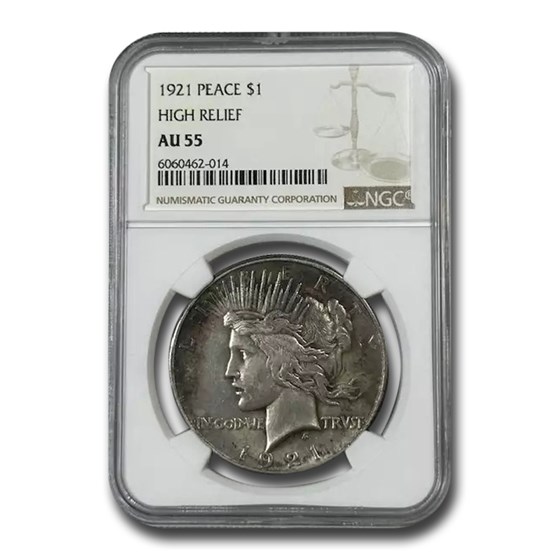1921 Peace Dollar AU-55 NGC 1921 Peace Dollar AU-55 NGC