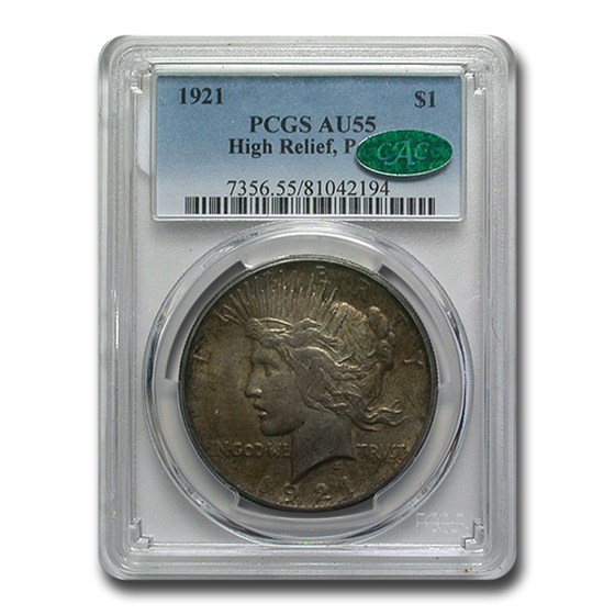 1921 Peace Dollar AU-55 PCGS CAC 1921 Peace Dollar AU-55 PCGS CAC