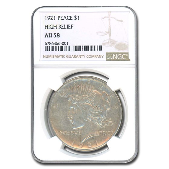 1921 Peace Dollar AU-58 NGC