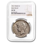 1921 Peace Dollar AU-58 NGC