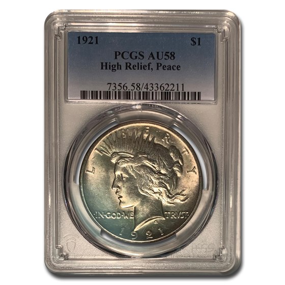 1921 Peace Dollar AU-58 PCGS 1921 Peace Dollar AU-58 PCGS