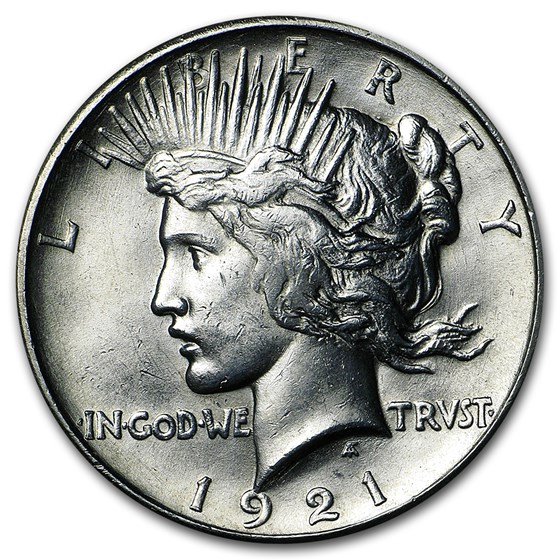 1921 Peace Dollar BU Details (High Relief, Cleaned/Stained) 1921 Peace Dollar BU Details (High Relief, Cleaned/Stained)