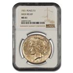 1921 Peace Dollar MS-61 NGC