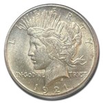1921 Peace Dollar MS-62 PCGS