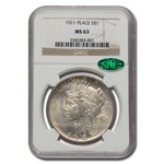 1921 Peace Dollar MS-63 NGC CAC