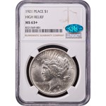 1921 Peace Dollar MS-63+ NGC CAC