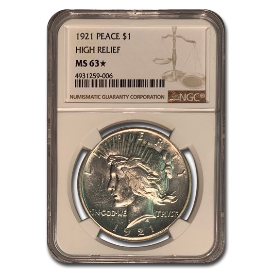1921 Peace Dollar MS-63* NGC 1921 Peace Dollar MS-63* NGC