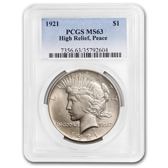 1921 Peace Dollar MS-63 PCGS 1921 Peace Dollar MS-63 PCGS
