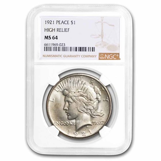 1921 Peace Dollar MS-64 NGC 1921 Peace Dollar MS-64 NGC
