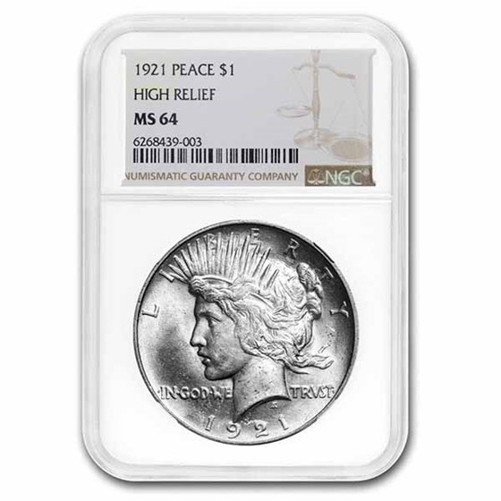 1921 Peace Dollar MS-64 NGC 1921 Peace Dollar MS-64 NGC