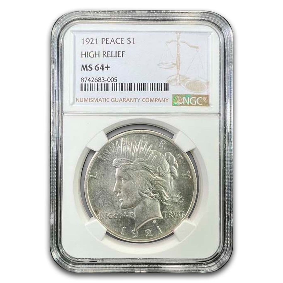 1921 Peace Dollar MS-64+ NGC