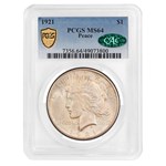 1921 Peace Dollar MS-64 PCGS CAC