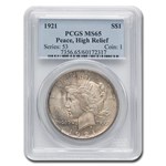 1921 Peace Dollar MS-65 PCGS