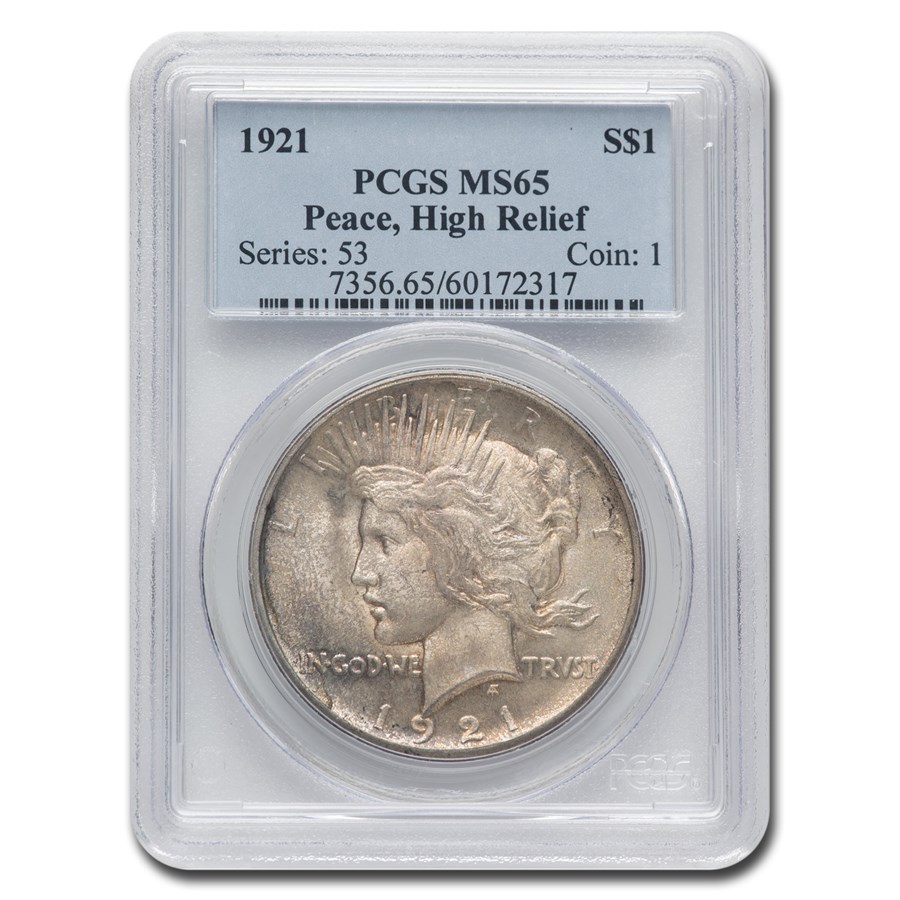 1921 Peace Dollar MS-65 PCGS