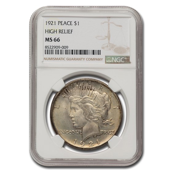 1921 Peace Dollar MS-66 NGC 1921 Peace Dollar MS-66 NGC