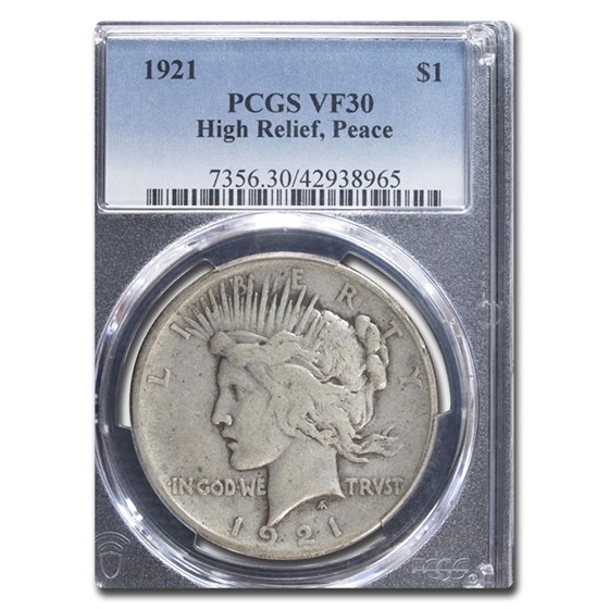 1921 Peace Dollar VF-30 PCGS 1921 Peace Dollar VF-30 PCGS
