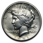1921 Peace Dollar VG/VF Details (High Relief, Cleaned)