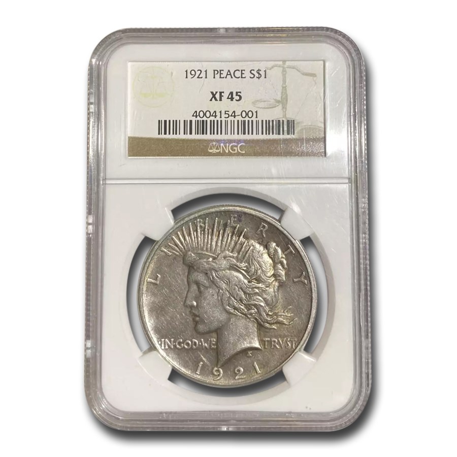 1921 Peace Dollar XF-45 NGC