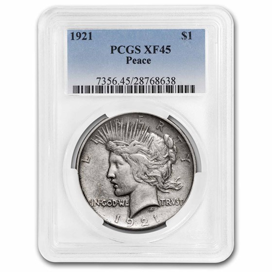 1921 Peace Dollar XF-45 PCGS 1921 Peace Dollar XF-45 PCGS
