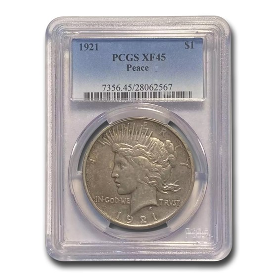 1921 Peace Dollar XF-45 PCGS 1921 Peace Dollar XF-45 PCGS