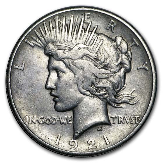 1921 Peace Dollar XF Details (High Relief, Cleaned)