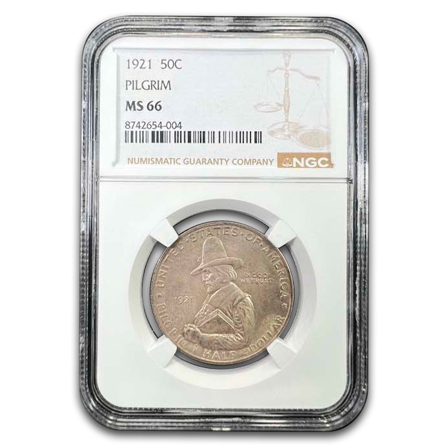 1921 Pilgrim Tercentenary Commem Half Dollar MS-66 NGC
