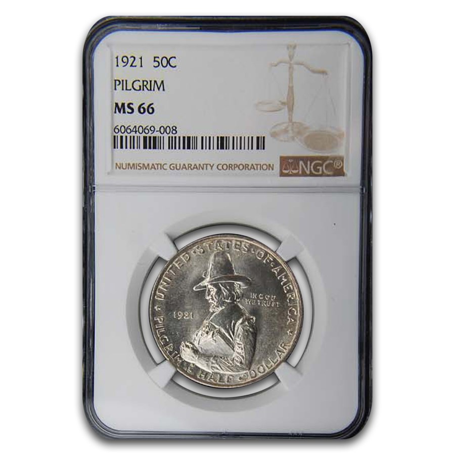 1921 Pilgrim Tercentenary Commem Half Dollar MS-66 NGC