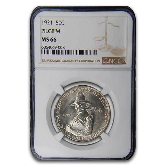 1921 Pilgrim Tercentenary Commem Half Dollar MS-66 NGC 1921 Pilgrim Tercentenary Commem Half Dollar MS-66 NGC