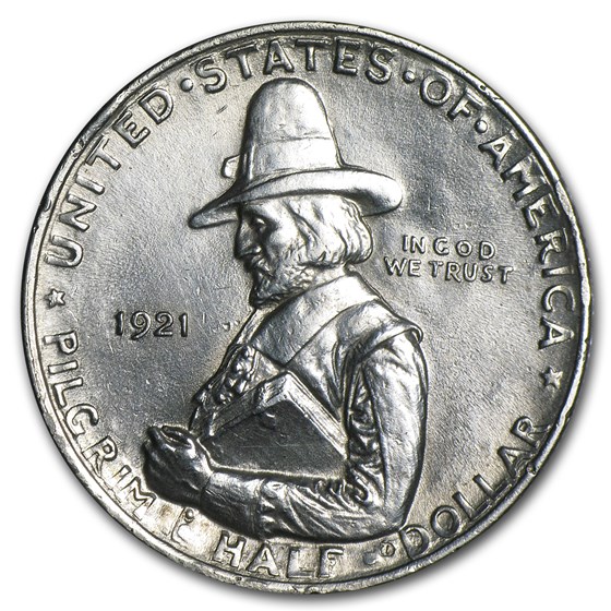 1921 Pilgrim Tercentenary Half Dollar AU 1921 Pilgrim Tercentenary Half Dollar AU