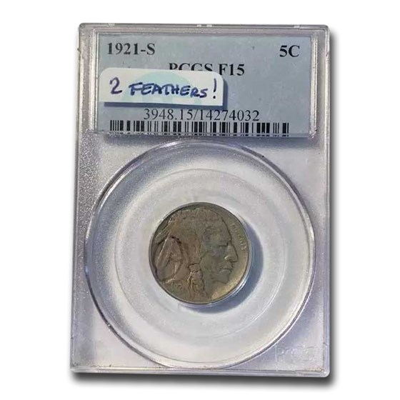 1921-S Buffalo Nickel Fine-15 PCGS 1921-S Buffalo Nickel Fine-15 PCGS