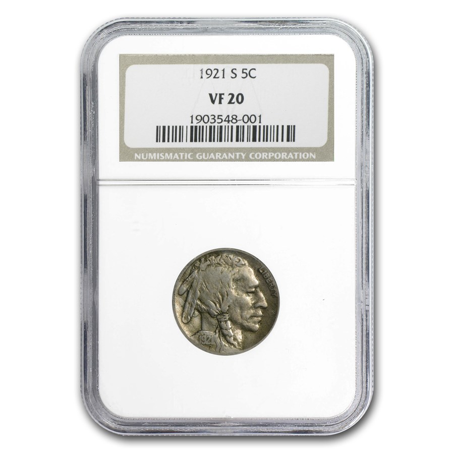 1921-S Buffalo Nickel VF-20 NGC
