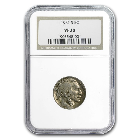 1921-S Buffalo Nickel VF-20 NGC 1921-S Buffalo Nickel VF-20 NGC