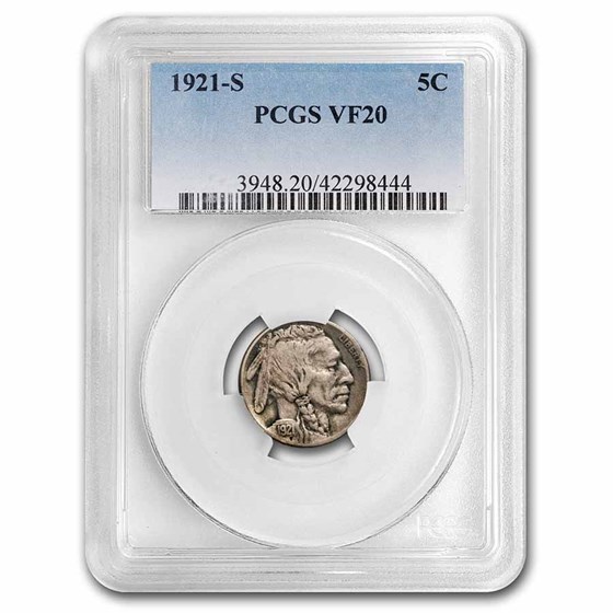 1921-S Buffalo Nickel VF-20 PCGS 1921-S Buffalo Nickel VF-20 PCGS