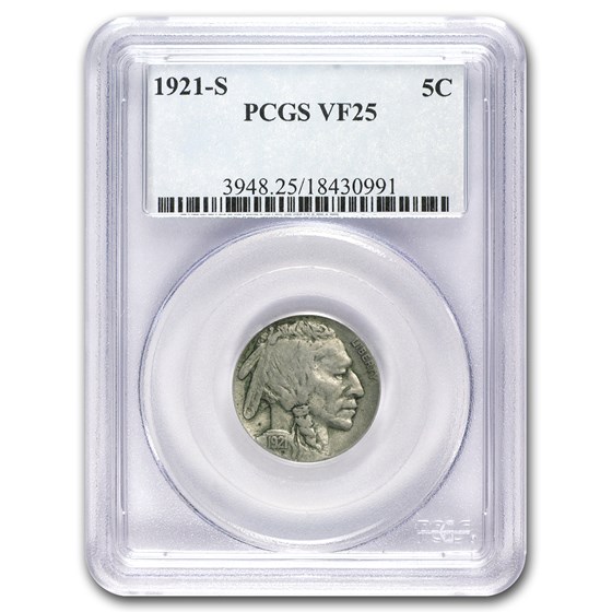 1921-S Buffalo Nickel VF-25 PCGS 1921-S Buffalo Nickel VF-25 PCGS