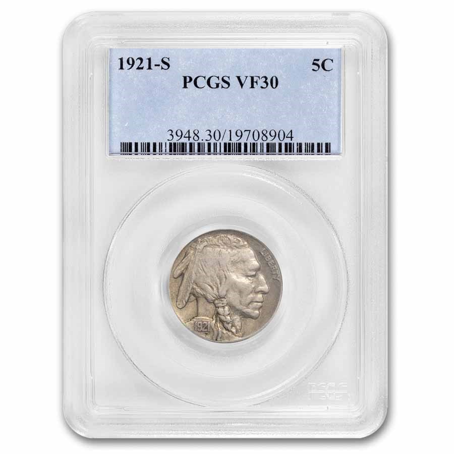1921-S Buffalo Nickel VF-30 PCGS