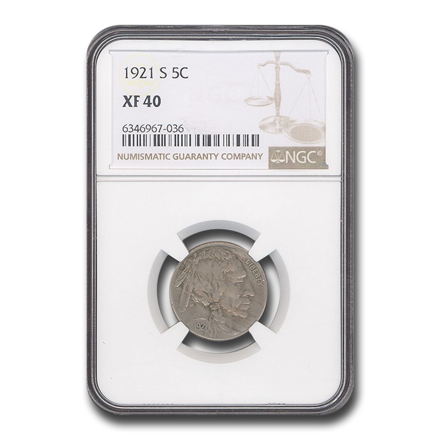 1921-S Buffalo Nickel XF-40 NGC