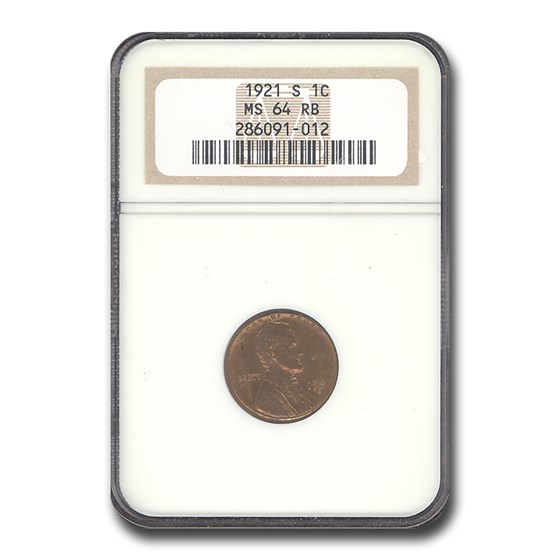 1921-S Lincoln Cent MS-64 NGC (Red/Brown) 1921-S Lincoln Cent MS-64 NGC (Red/Brown)