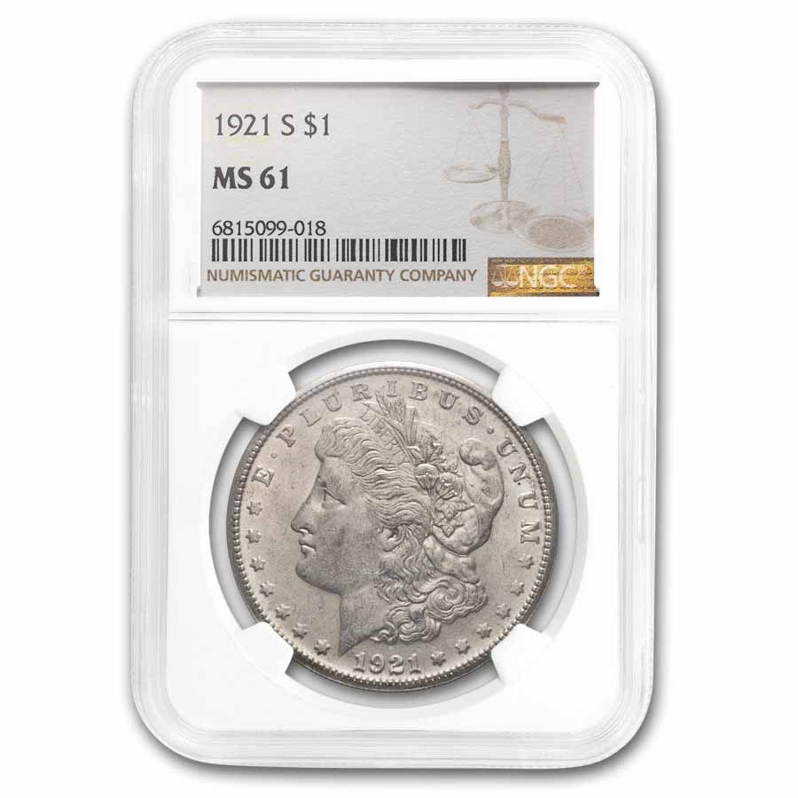 1921-S Morgan Dollar MS-61 NGC