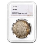 1921-S Morgan Dollar MS-62 NGC Beautifully Toned