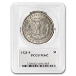 1921-S Morgan Dollar MS-62 PCGS (100th Anniversary Label)